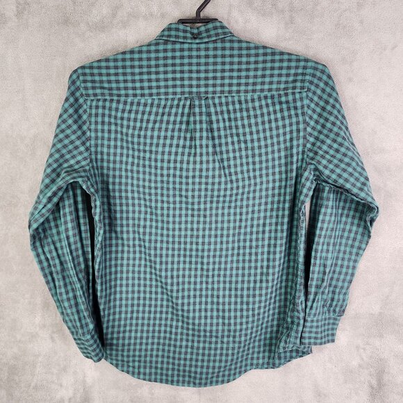 Mens Van Heusen Green & Black Checkered Shirt Long Sleeve Button Down Size M - Picture 4 of 7